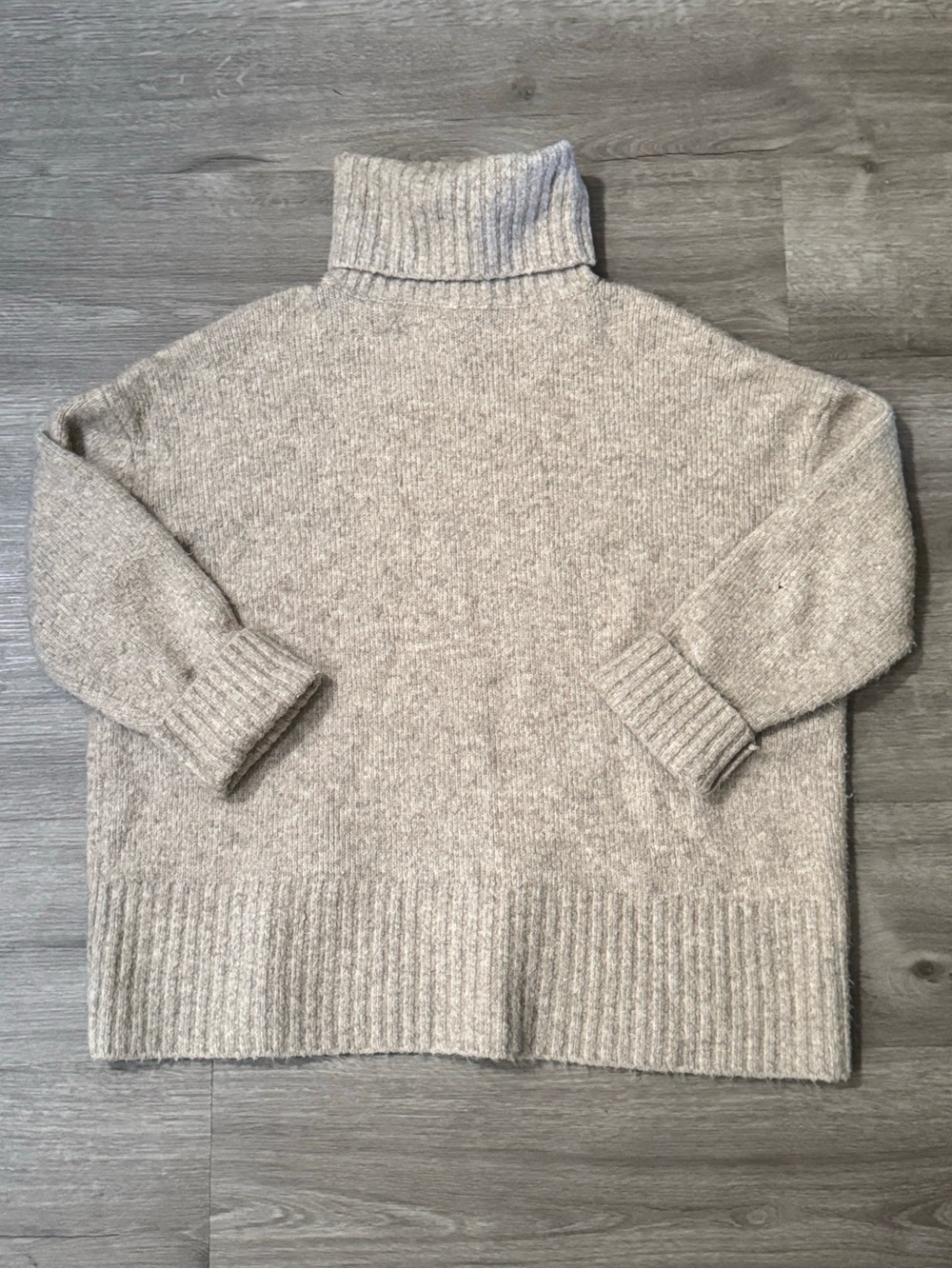 Zara Oversized Turtleneck Sweater Oatmeal